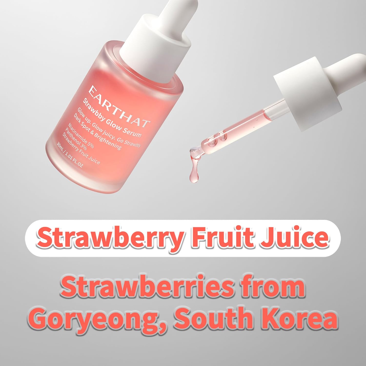 Glow Serum with Niacinamide 5% & Panthenol 3%, Brightening & Hydrating Face Serum for Radiant Skin, Korean Skincare with Fermented Strawberry & Centella Asiatica, 1.01 fl oz - View 3 of 8