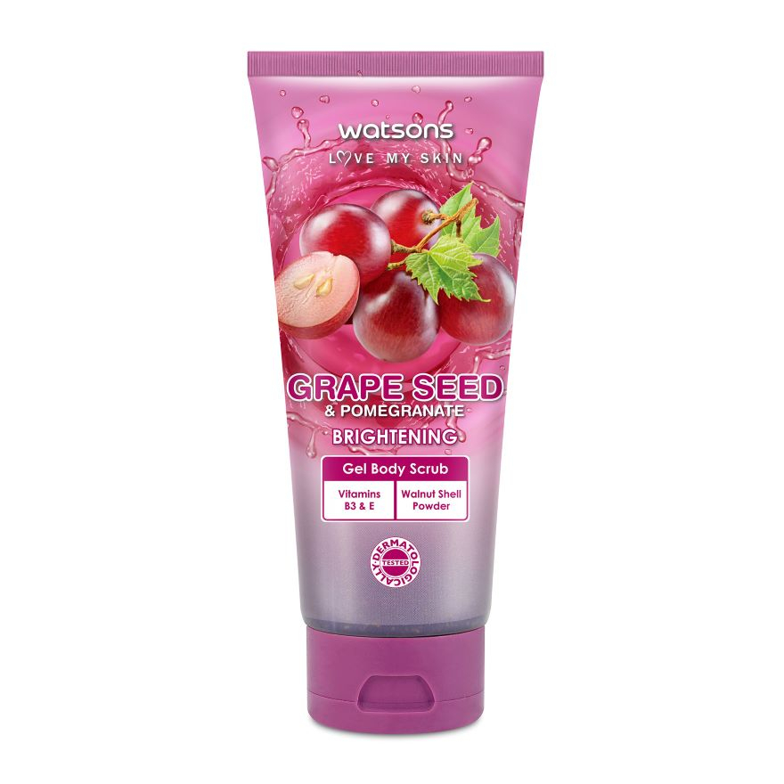 Watsons Grape Seed & Pomegranate Gel Body Scrub 200g | Exfoliating Brightening Body Scrub | Moisturizing Gel Scrub for Smooth Soft Skin | Deep Cleansing Body Care - View 3 of 3