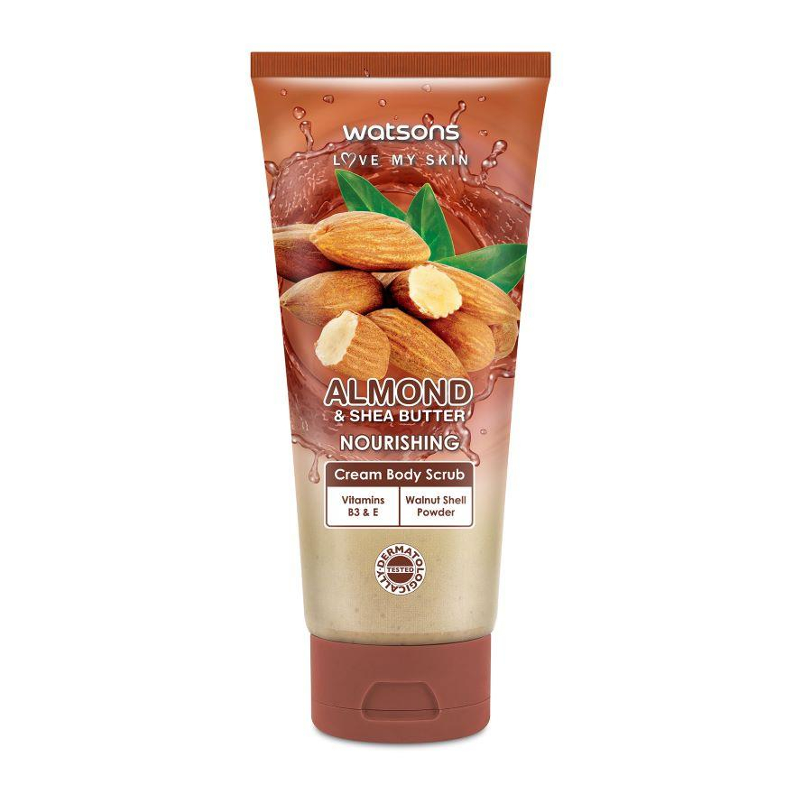 Watsons Almond & Shea Butter Cream Body Scrub 200g | Moisturizing Exfoliating Body Scrub | Nourishing Cream Scrub for Soft Smooth Skin | Deep Cleansing Hydrating Skin Care - View 3 of 3