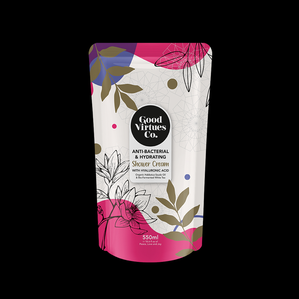 Good Virtues Co GVC Shower Cream Moisturizing Body Wash | Gentle Cleansing Shower Gel | Nourishing Cream Formula for Soft Smooth Fresh & Hydrated Skin | Daily Body Care-Anti-Bacterial 550ml - View 2 of 3