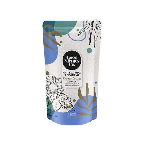 Good Virtues Co GVC Shower Cream Moisturizing Body Wash | Gentle Cleansing Shower Gel | Nourishing Cream Formula for Soft Smooth Fresh & Hydrated Skin | Daily Body Care-Soothing 550ml - View 3 of 3