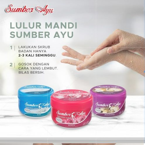 SUMBER AYU 200ML WHITE BODY SCRUB LULUR MANDI BODY SCRUB LULUR BENGKOANG SUSU BUNGA 250ml- (PURPLE) Bengkoang(FROM MALAYSIA) - View 3 of 3