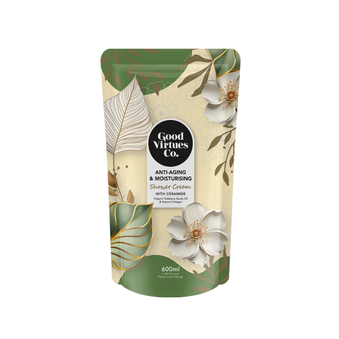 Good Virtues Co GVC Shower Cream Moisturizing Body Wash | Gentle Cleansing Shower Gel | Nourishing Cream Formula for Soft Smooth Fresh & Hydrated Skin | Daily Body Care- Moisturising 600ml - View 3 of 3