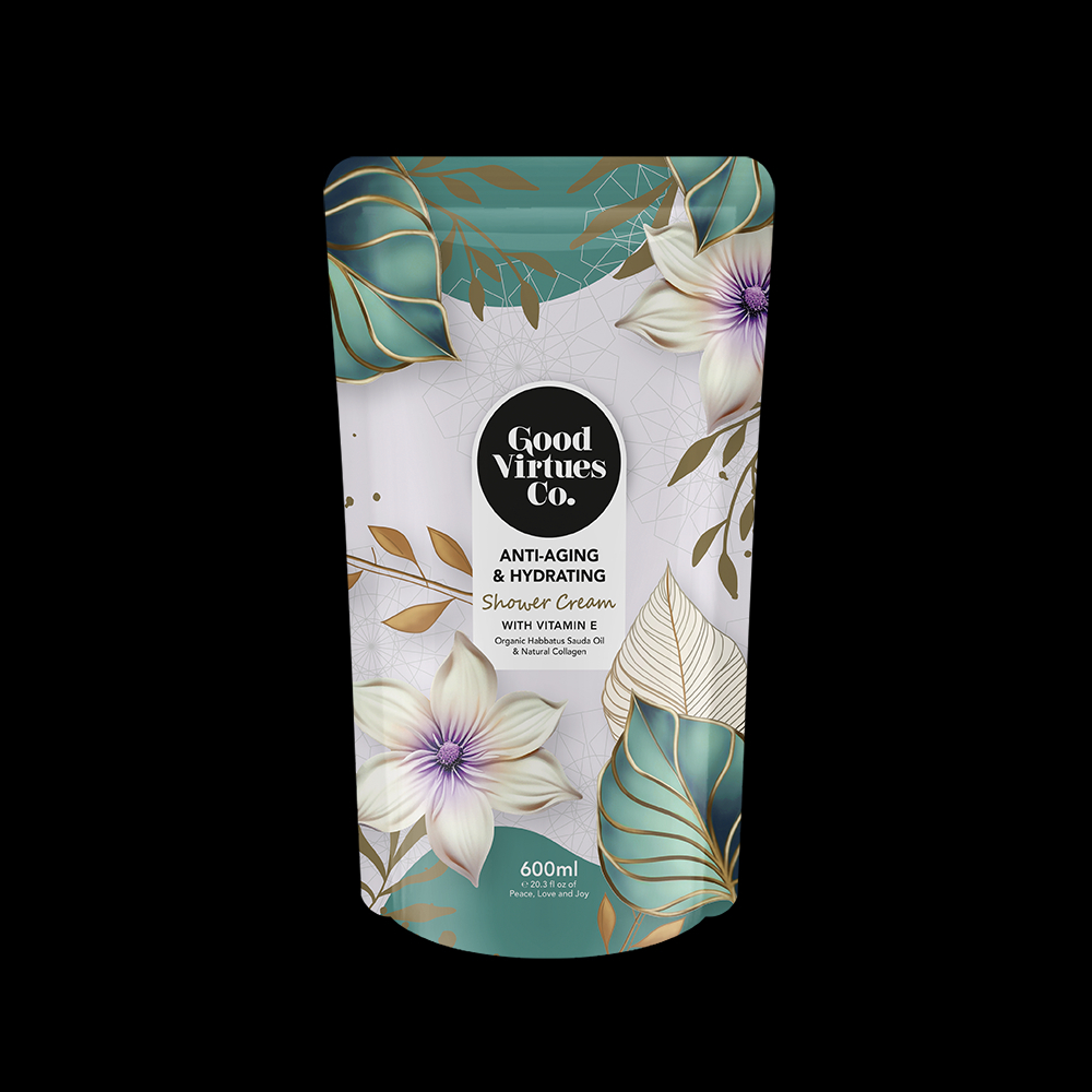 Good Virtues Co GVC Shower Cream Moisturizing Body Wash | Gentle Cleansing Shower Gel | Nourishing Cream Formula for Soft Smooth Fresh & Hydrated Skin | Daily Body Care-Anti-Aging 600ml - View 2 of 3