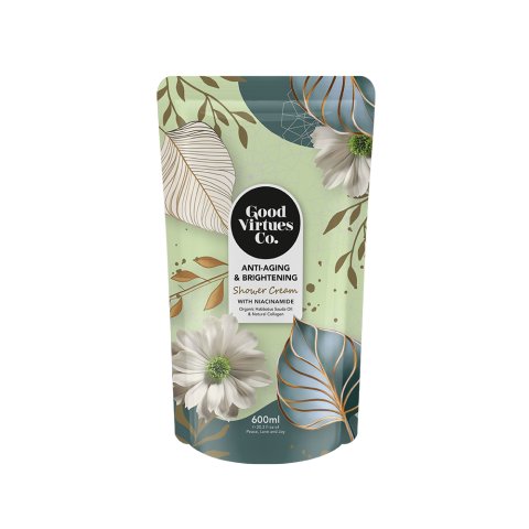 Good Virtues Co GVC Shower Cream Moisturizing Body Wash | Gentle Cleansing Shower Gel | Nourishing Cream Formula for Soft Smooth Fresh & Hydrated Skin | Daily Body Care-Brightening 600ml - View 3 of 3