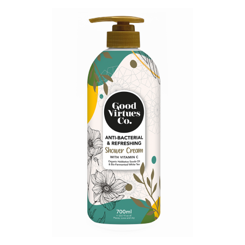 Good Virtues Co GVC Shower Cream Moisturizing Body Wash | Gentle Cleansing Shower Gel | Nourishing Cream Formula for Soft Smooth Fresh & Hydrated Skin | Daily Body Care- Refreshing 700ml - View 3 of 3