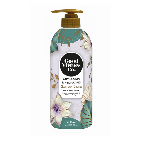 Good Virtues Co GVC Shower Cream Moisturizing Body Wash | Gentle Cleansing Shower Gel | Nourishing Cream Formula for Soft Smooth Fresh & Hydrated Skin | Daily Body Care-Anti-Aging 700ml - View 2 of 3