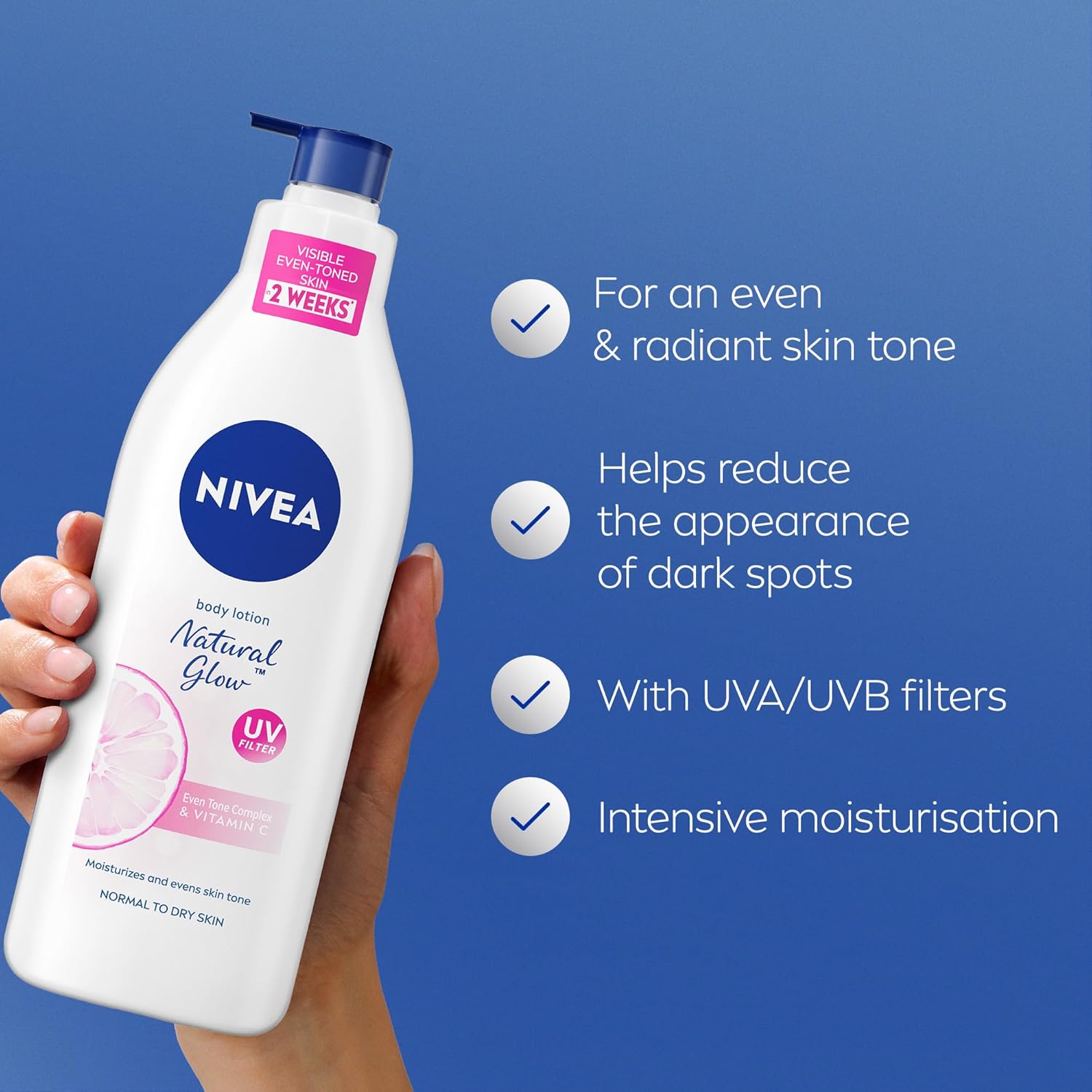 NIVEA Body Lotion Even Tone, Natural Fairness Complex & Vitamin C, All Skin Types, 2x400ml - View 7 of 7
