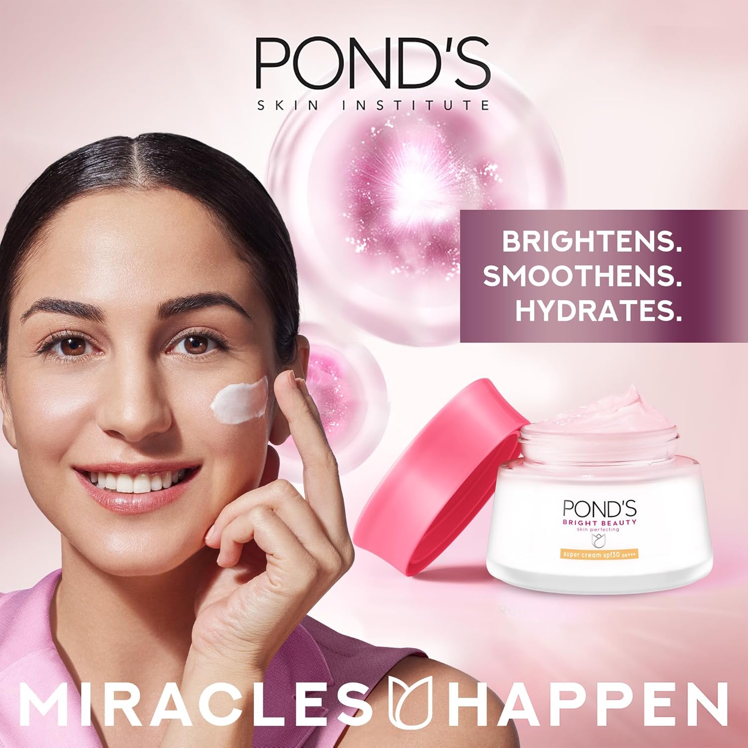 Pond's Bright Beauty, Serum Day Cream, with SPF30, Niacinamide and Vitamin E, 50g - View 3 of 5