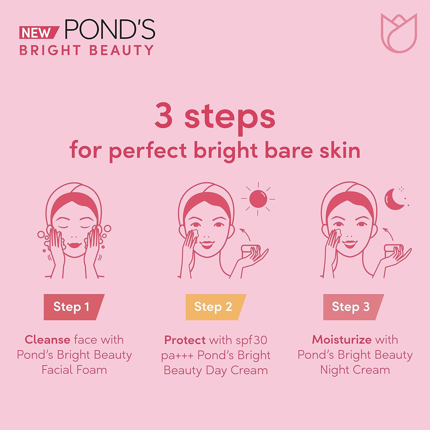 POND'S Bright Beauty Regime Pack (Day Cream + Night Cream + Facial Cleanser) 20% OFF, - View 3 of 7