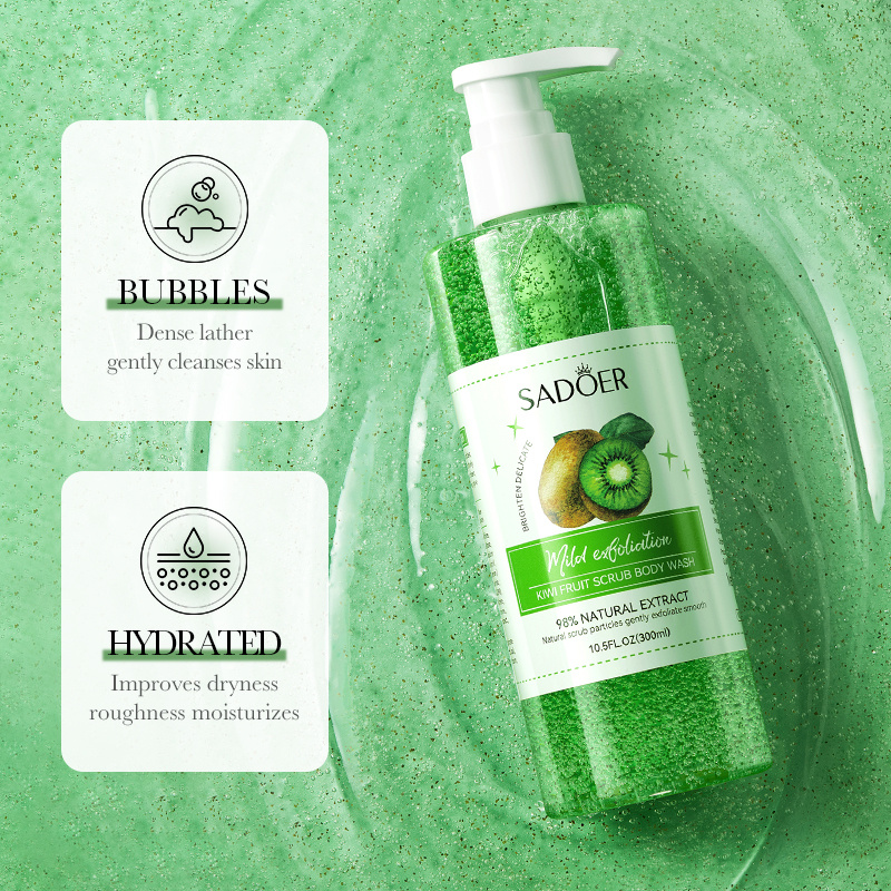 ROREC SADOER 98% Natural Extract Fruit Scrub Body Wash – Natural Scrub & Gentle Exfoliation 300ml-Kiwi Fruit(FROM MALAYSIA) - View 2 of 3