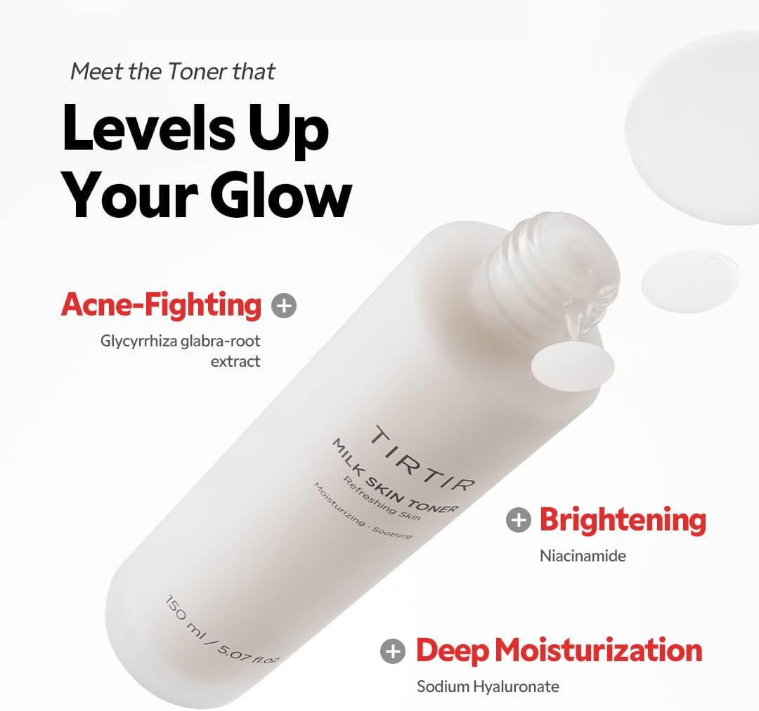 TIRTIR Milk Skin Rice Toner | Deep Moisturizing, Hydrating Toner for face, Niacinamide, Ceramide, Nature-Oriented Ingredients for Korean Skin Care, Vegan, 1.69 Fl Oz (Original, 1.69OZ) - View 4 of 6