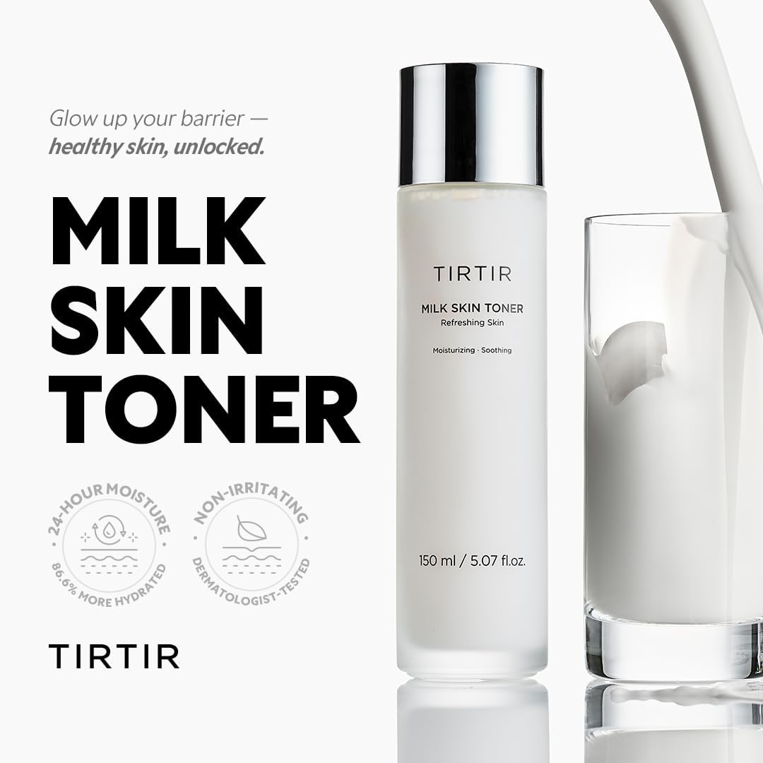 TIRTIR Milk Skin Rice Toner | Deep Moisturizing, Hydrating Toner for face, Niacinamide, Ceramide, Nature-Oriented Ingredients for Korean Skin Care, Vegan, 1.69 Fl Oz (Original, 1.69OZ) - View 5 of 6