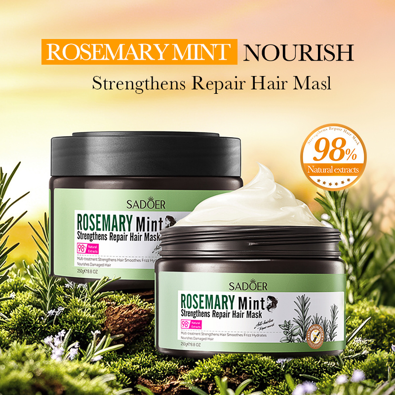 [ROREC] SADOER Rosemary Mint Strengthens Repair Hair Mask Smooths Frizz Hydrates Nourishes Damaged Hair 250g(FROM MALAYSIA) - View 3 of 3