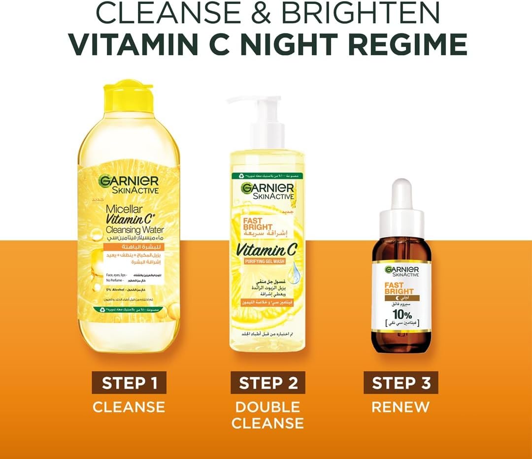 Garnier Skin Active Fast Bright Overnight Booster Face Serum with 10% Pure Vitamin C, 30ml - View 2 of 6