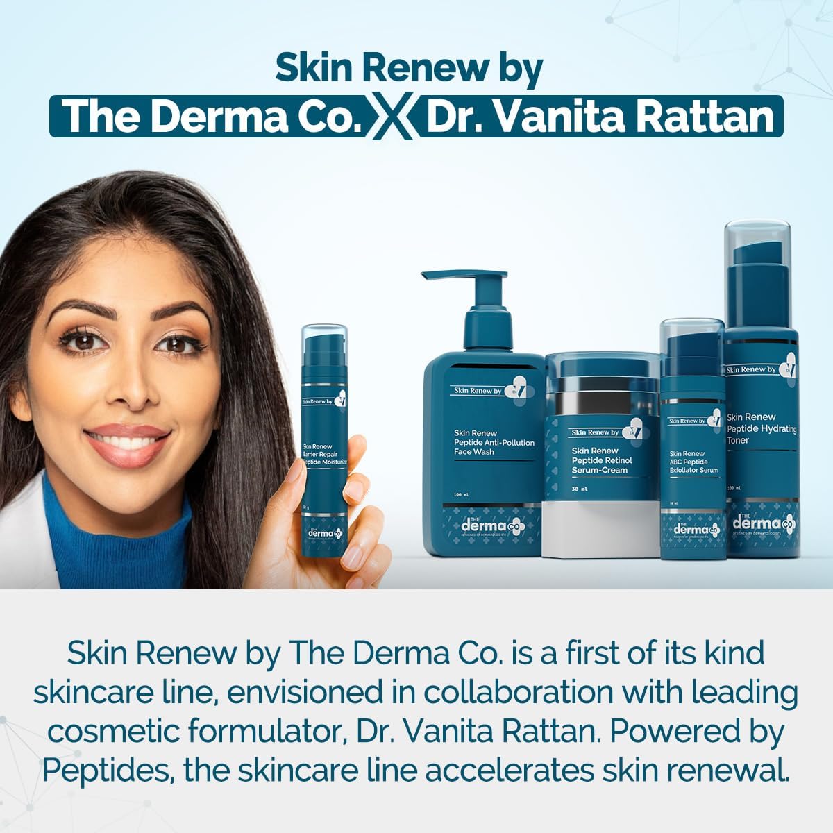 The Derma Co. x Dr.V Skin Renew Barrier Repair Peptide Moisturizer-Peptide & Vitamin C-50ml|Repairs Skin Barrier & Deeply Moisturizes|Aids Skin Regeneration|Moisturizes & Strengthens Skin Barrier - View 7 of 8