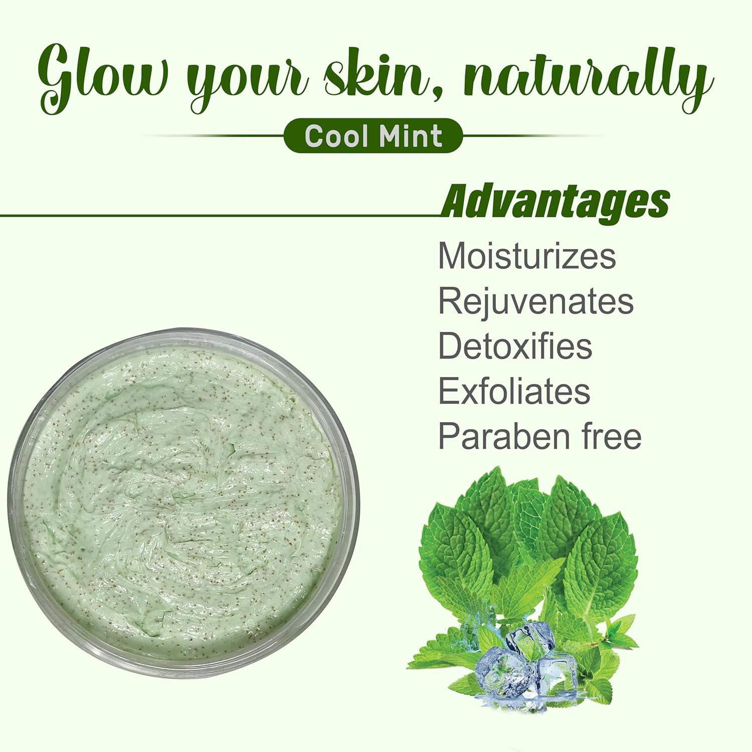 ECOLYTE+ Face Scrub La Parisienne, Deeply Exfoliates, Reveal Smooth & Beautiful Skin, Exfoliating Scrub, Facial Exfoliant, Moisturizing, Glowing Skin - (Cool Mint, 500 ml) - View 3 of 6