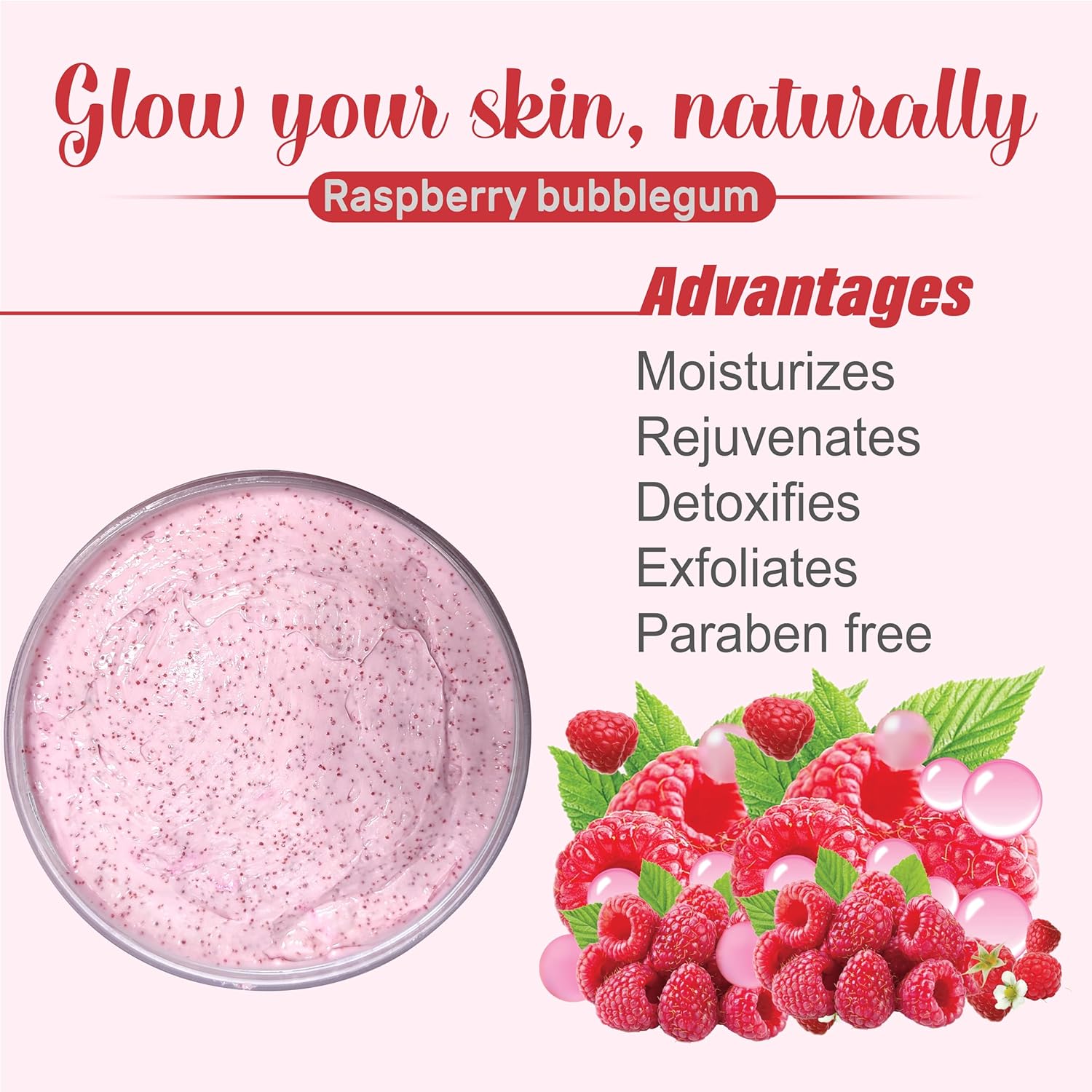 ECOLYTE+ Face Scrub La Parisienne, Deeply Exfoliates, Reveal Smooth & Beautiful Skin, Exfoliating Scrub, Facial Exfoliant, Moisturizing, Glowing Skin - (Raspberry Bubblegum, 500 ml) - View 3 of 6