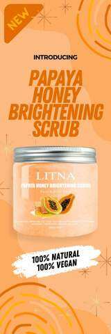 LITNA Papaya Honey Brightening Scrub | Exfoliating Facial & Body Scrub | Papaya Extract and Honey Care Formula | Removes Dead Skin Cells, Nourishes, Moisturizes and Helps Reveal Smooth Radiant Looking Skin - View 3 of 3