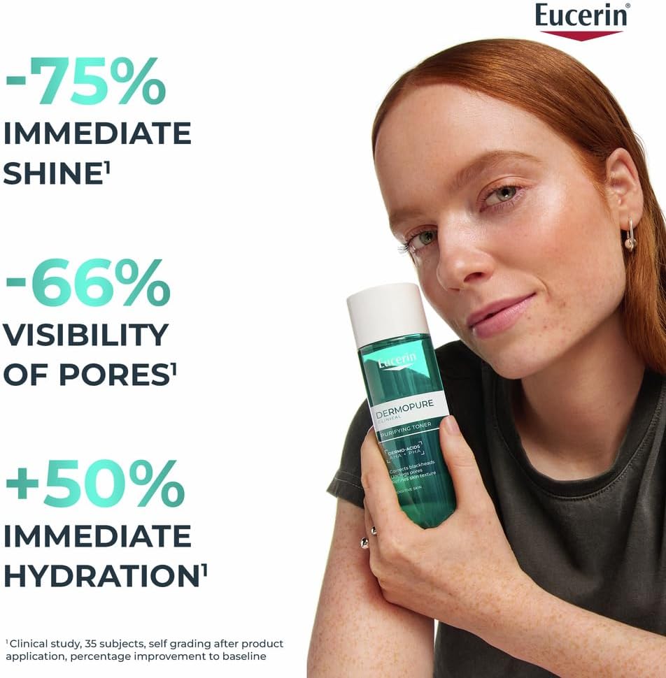 Eucerin DERMOPURE CLINICAL Purifying Toner for Acne, Blemishes & Blackheads, 200ml - View 6 of 10