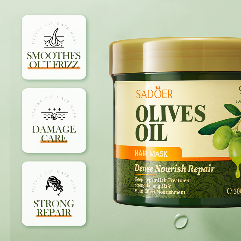ROREC SADOER Olives Oil Hair Mask Dense Nourish Repair Deep Repair Hair Treatment Strengthening Hair 500ml(FROM MALAYSIA) - View 2 of 3