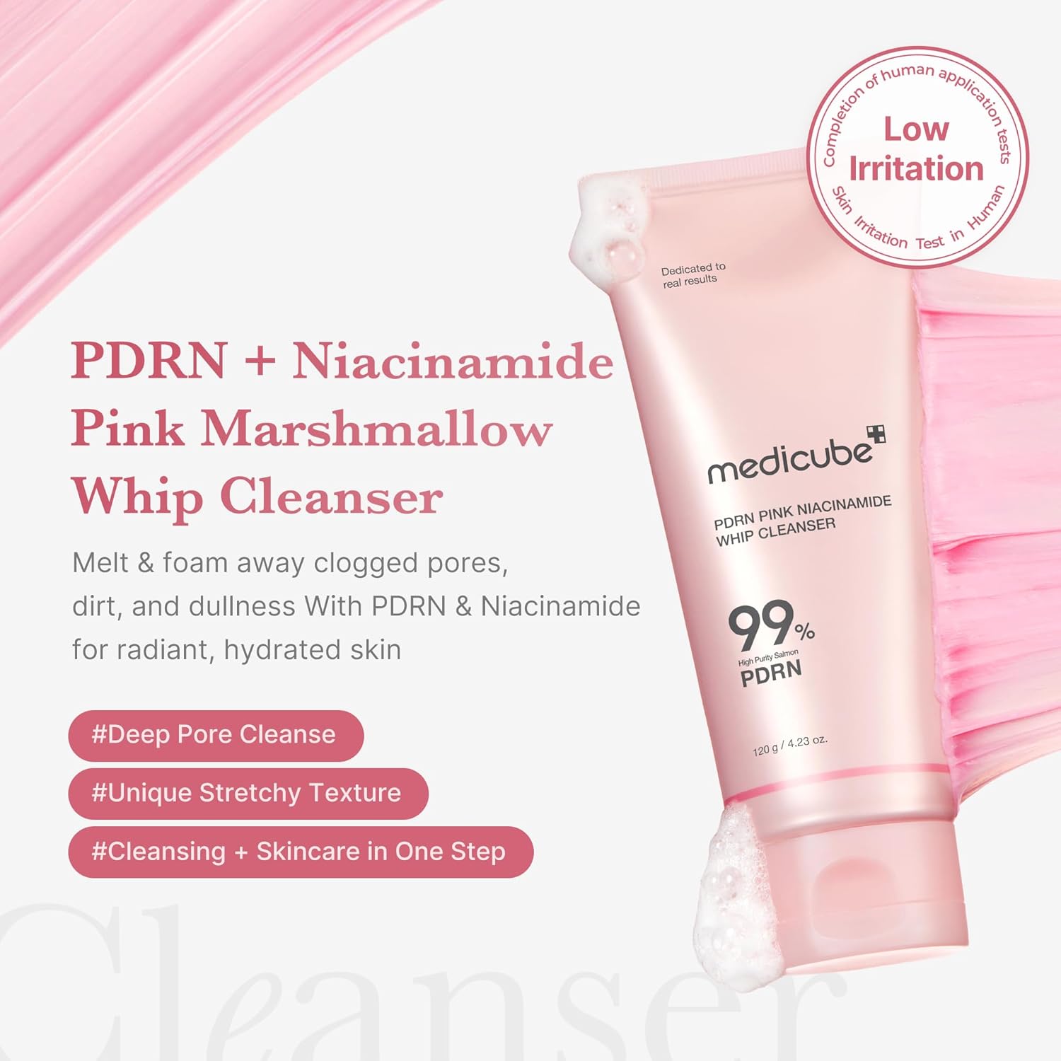 Medicube PDRN Whip Cleanser 120 g | Korean Whipped Foam Facial Cleanser | Gentle Pore‑Care & Skin‑Balancing Daily Cleansing Care - View 8 of 8