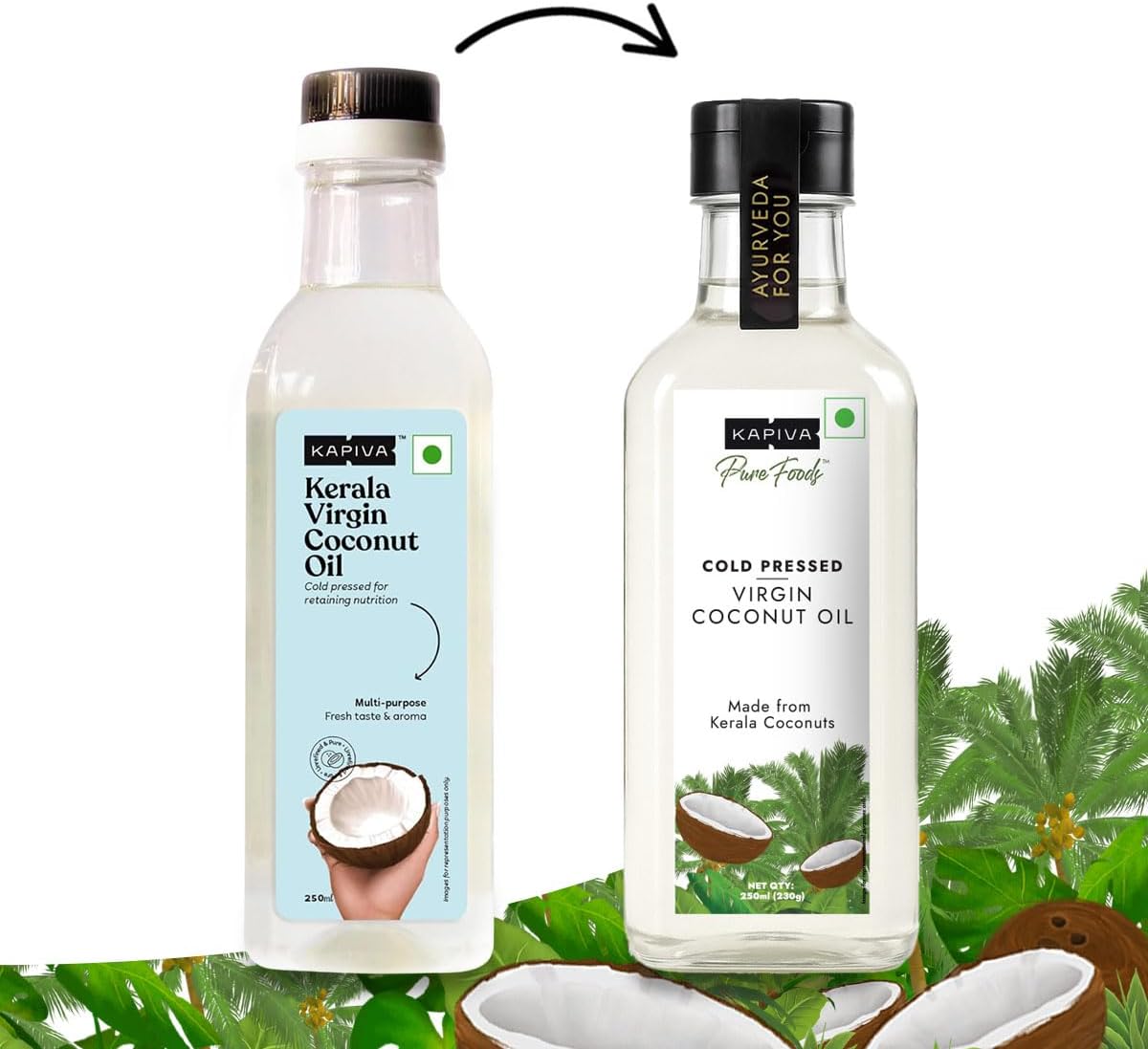 Kapiva Virgin Cold-Pressed Coconut Oil 250ml | 100% Pure, Unrefined, Organic & Edible | For Cooking, Skin & Baby Care, Oil Pulling | Coconut Oil For Hair | Keto Friendly - View 7 of 8