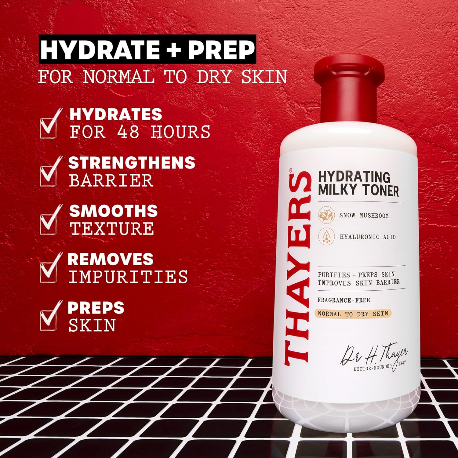 THAYERS Milky Face Toner Skin Care with Snow Mushroom and Hyaluronic Acid, Natural Gentle Facial Toner, for Dry and Sensitive Skin, 355mL - View 6 of 7