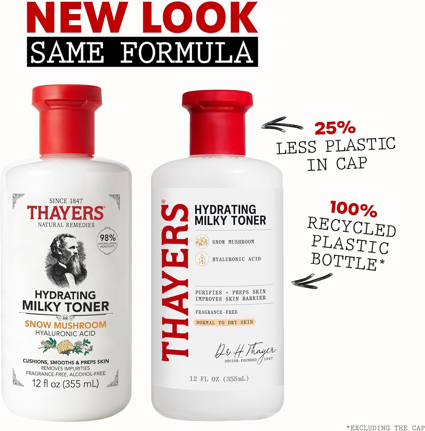 THAYERS Milky Face Toner Skin Care with Snow Mushroom and Hyaluronic Acid, Natural Gentle Facial Toner, for Dry and Sensitive Skin, 355mL - View 7 of 7