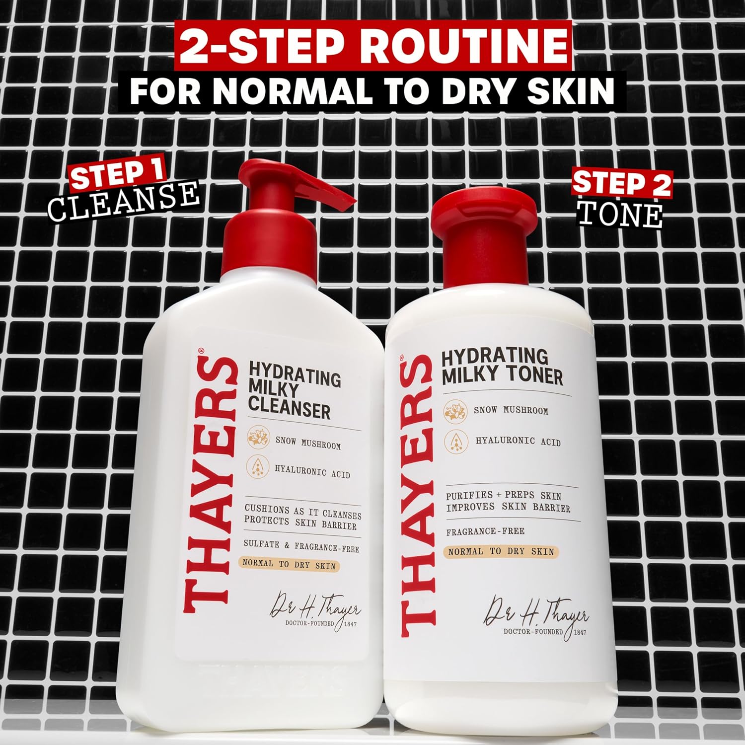 THAYERS Milky Hydrating Face Cleanser with Snow Mushroom and Hyaluronic Acid, Dermatologist Recommended Gentle Facial Wash and Hydrating Skincare for Dry and Sensitive Skin, Paraben Free, 8 FL Oz - View 4 of 6