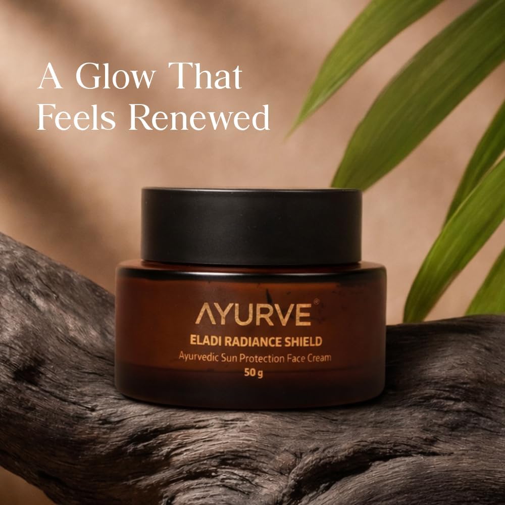 Eladi Radiance Cream 50g | Natural Sunscreen & Daily Face Cream | Sun Protection, Acne Marks Reduction & Skin Brightening | With Eladi Oil & Yashada Bhasma | Natural Glow & Hydration - View 6 of 7