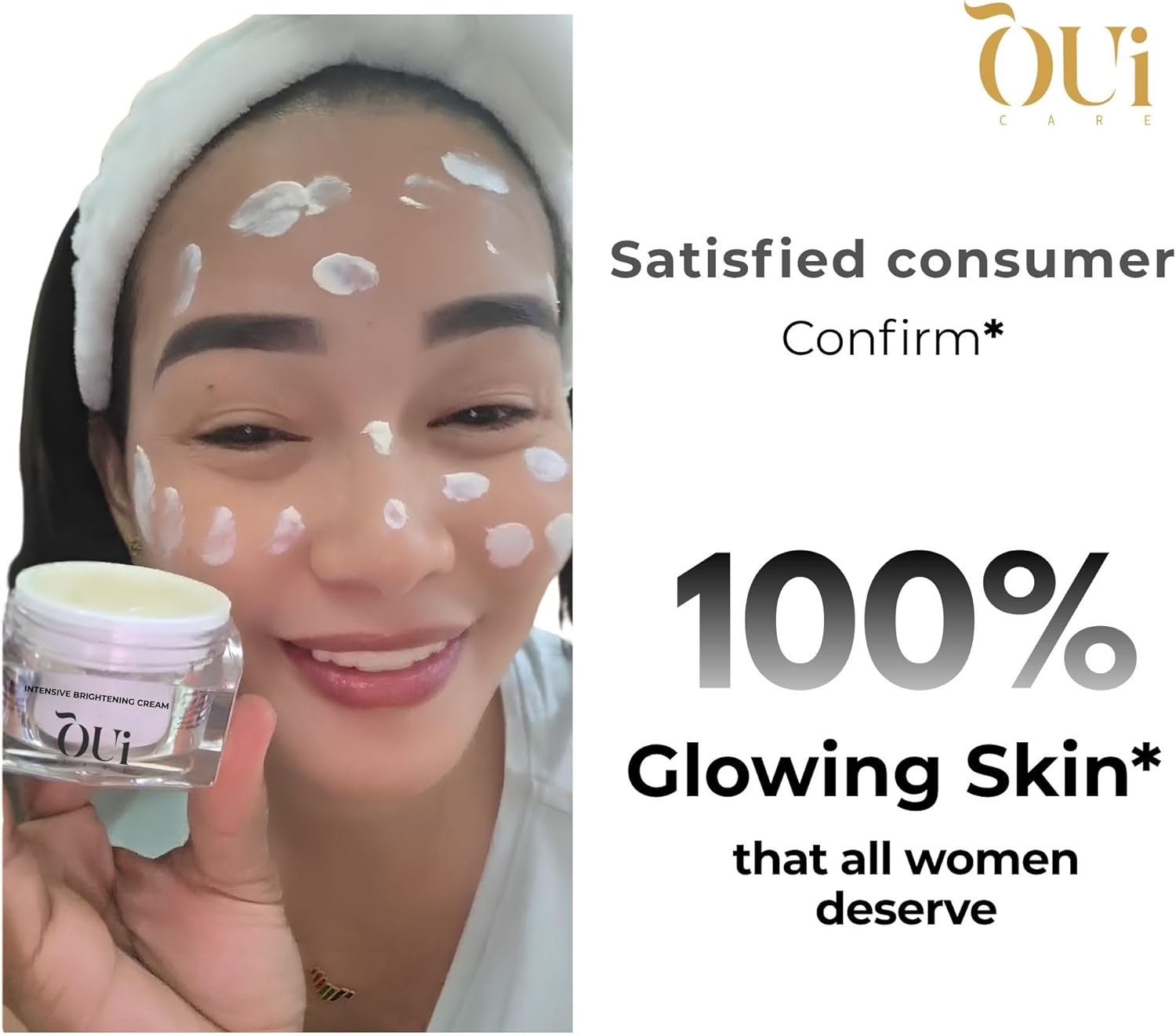 Oui Intensive Brightening Cream with Kojic Acid, Ceramide & Niacinamide for Radiant Glowing Skin | Brightening Skincare Formula for Even Complexion & Skin Radiance, 30ml, 1.014 fl.oz - View 2 of 5