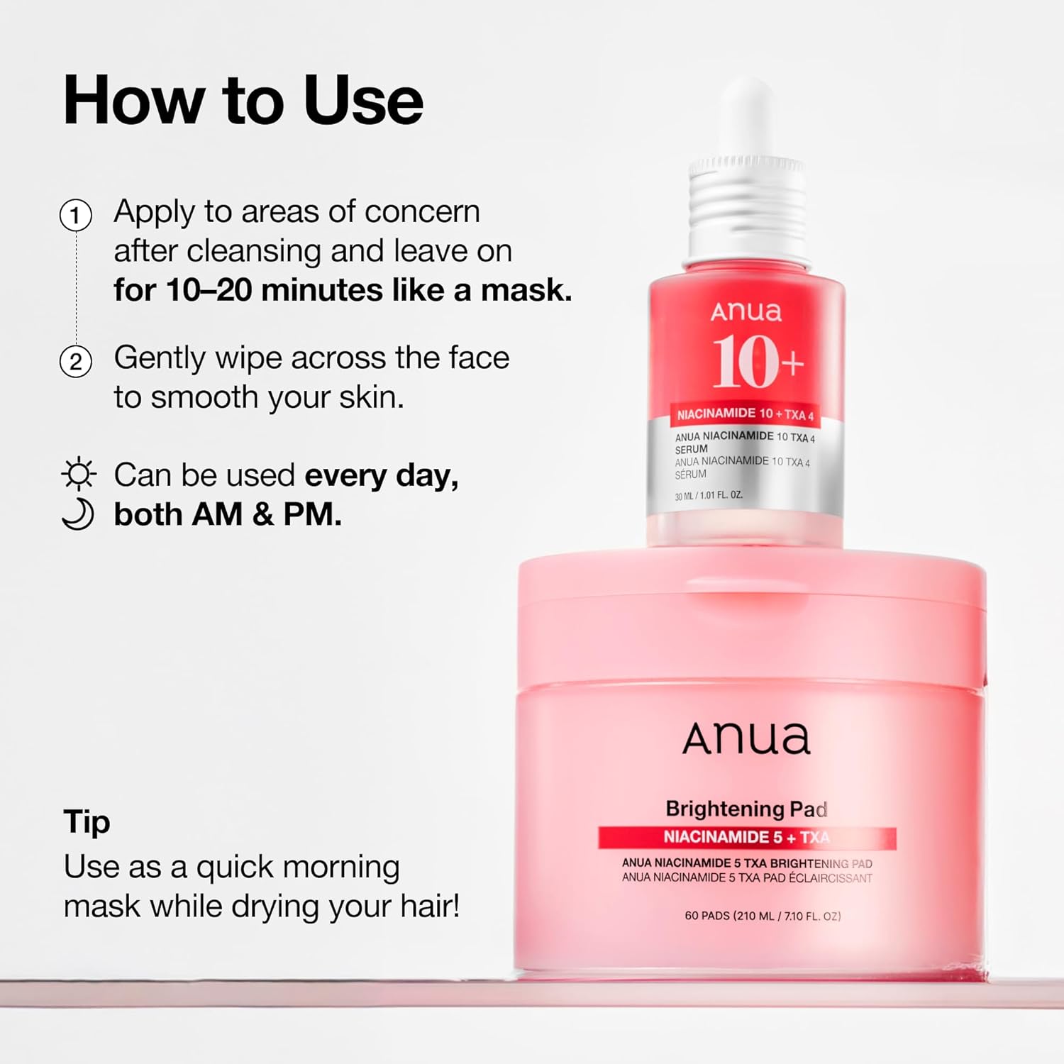 Anua Niacinamide 5 TXA Toner Pads - Hydrating Facial Care for Evening Skin Tone & Daily Radiance Care (210 ml, 60 Pads) - View 2 of 7