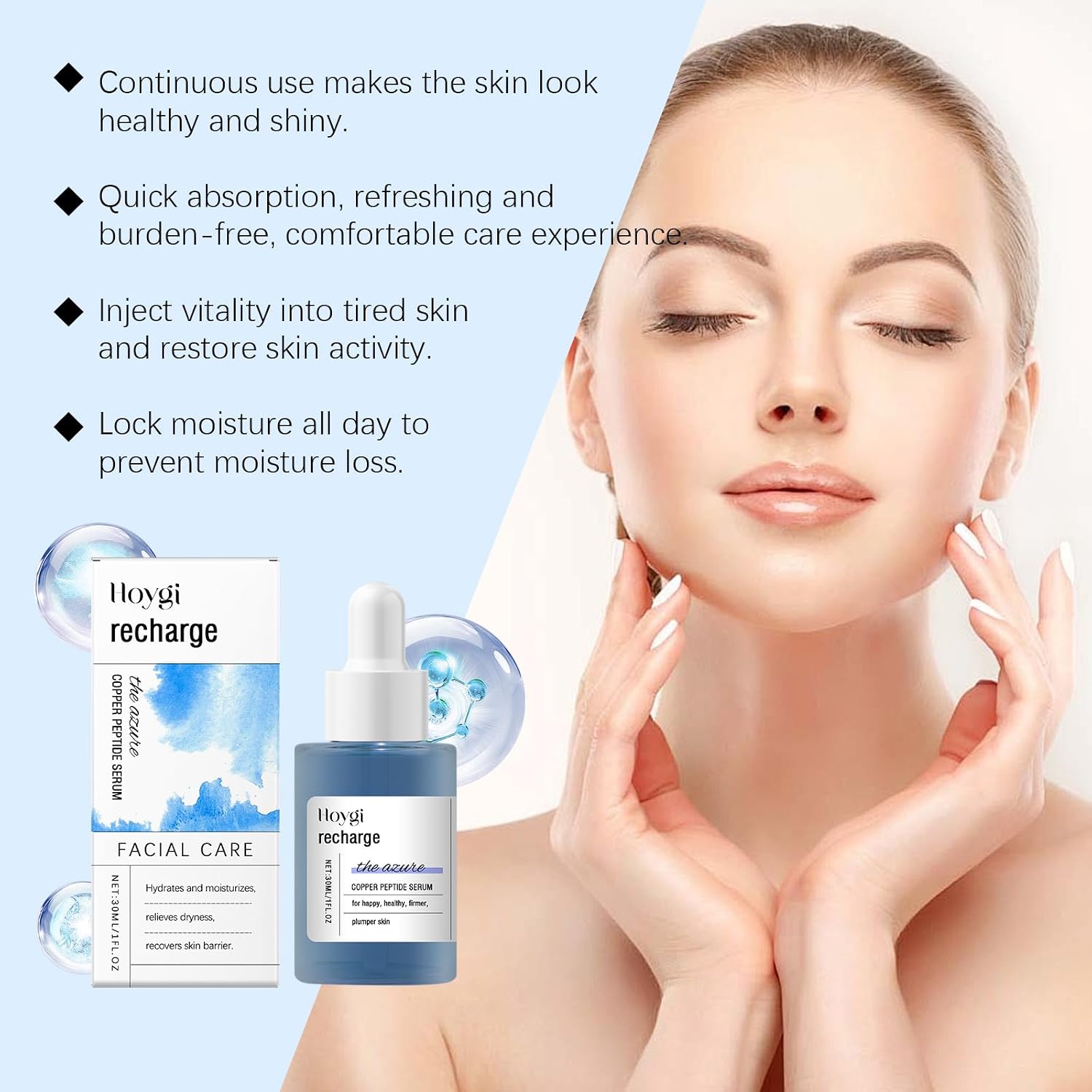 Copper Peptides Serum – Peptides Cream for Face, Deep Moisturizing for Skin Care, Face Serum with Glycerol - View 2 of 8