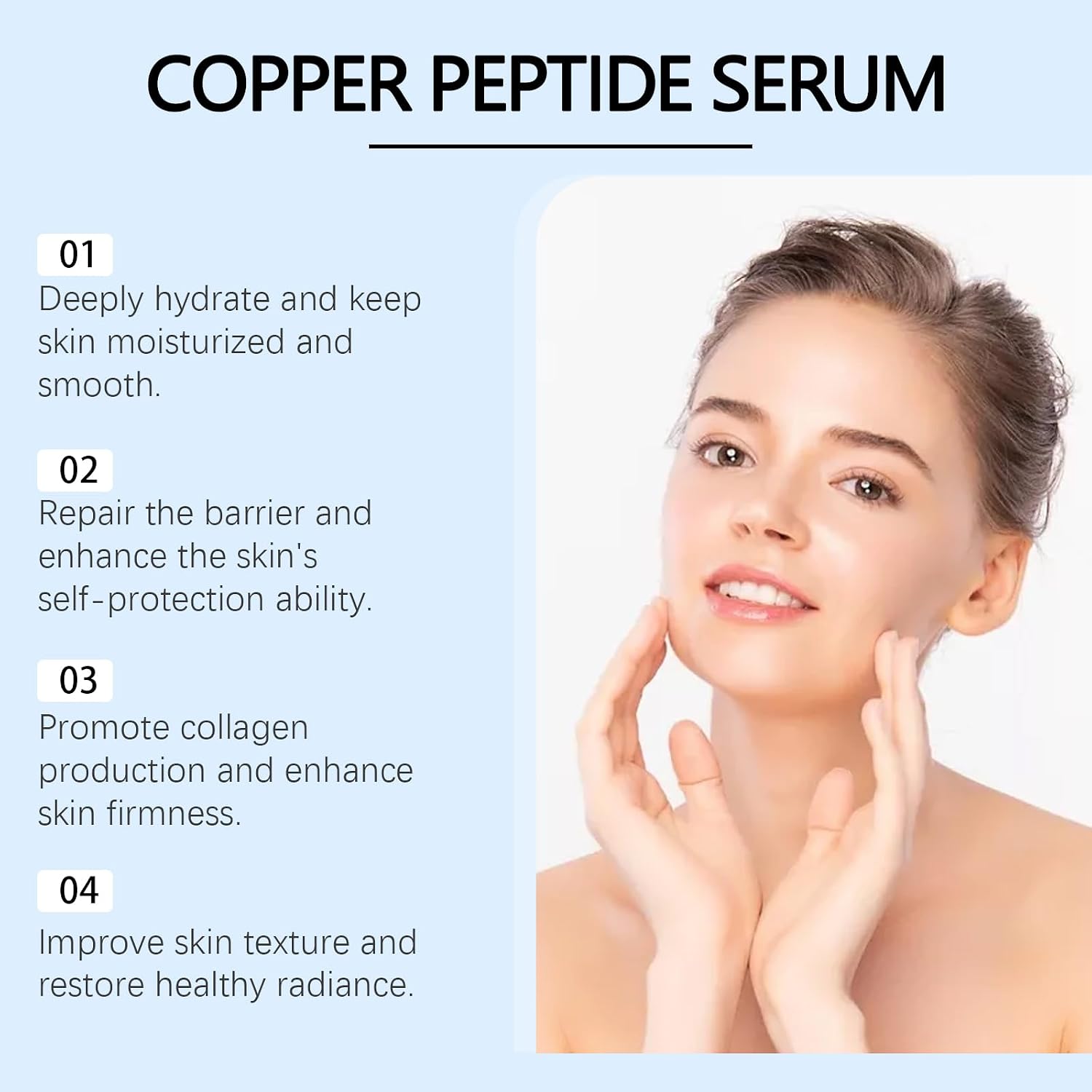 Copper Peptides Serum – Peptides Cream for Face, Deep Moisturizing for Skin Care, Face Serum with Glycerol - View 4 of 8