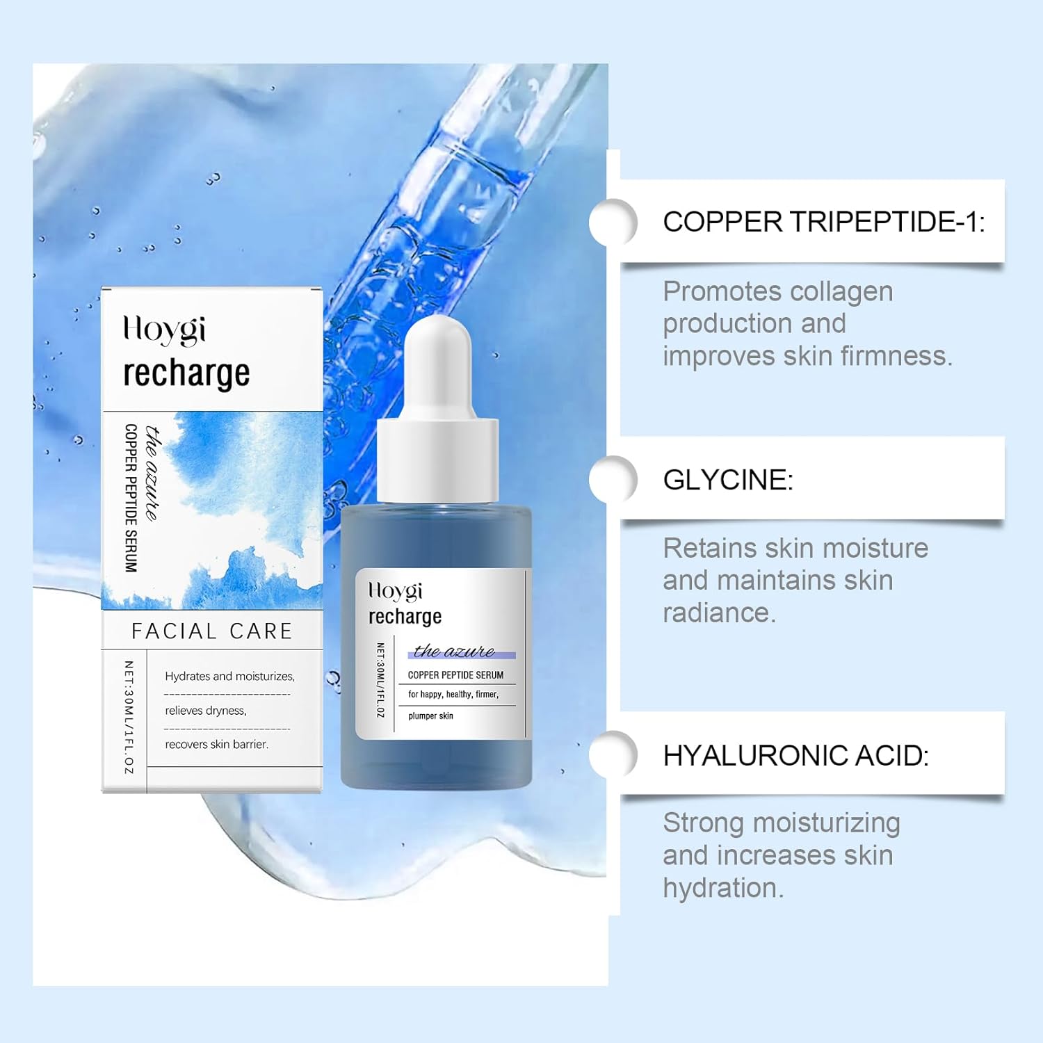 Copper Peptides Serum – Peptides Cream for Face, Deep Moisturizing for Skin Care, Face Serum with Glycerol - View 8 of 8