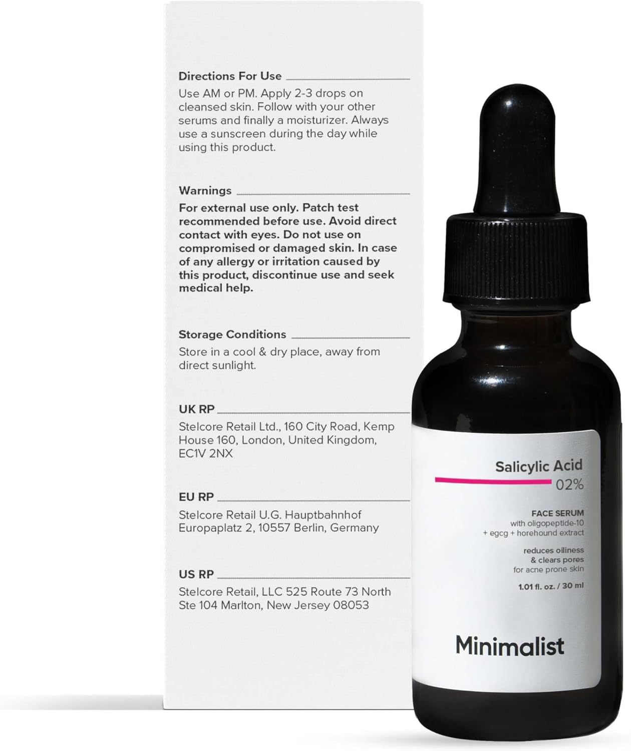 Minimalist 2% Salicylic Acid Serum For Oily Skin | Helps With Open Pores, Breakouts, Blackheads & Bumpy Texture | BHA Based Exfoliant for Oily Skin | 30ml - View 3 of 7