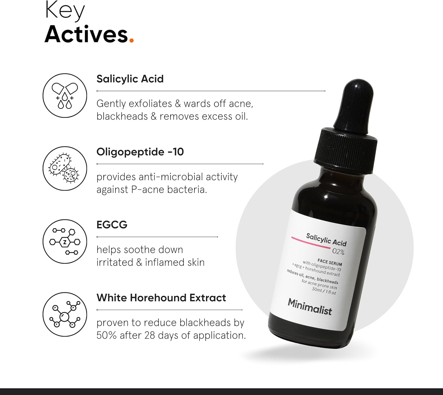 Minimalist 2% Salicylic Acid Serum For Oily Skin | Helps With Open Pores, Breakouts, Blackheads & Bumpy Texture | BHA Based Exfoliant for Oily Skin | 30ml - View 5 of 7