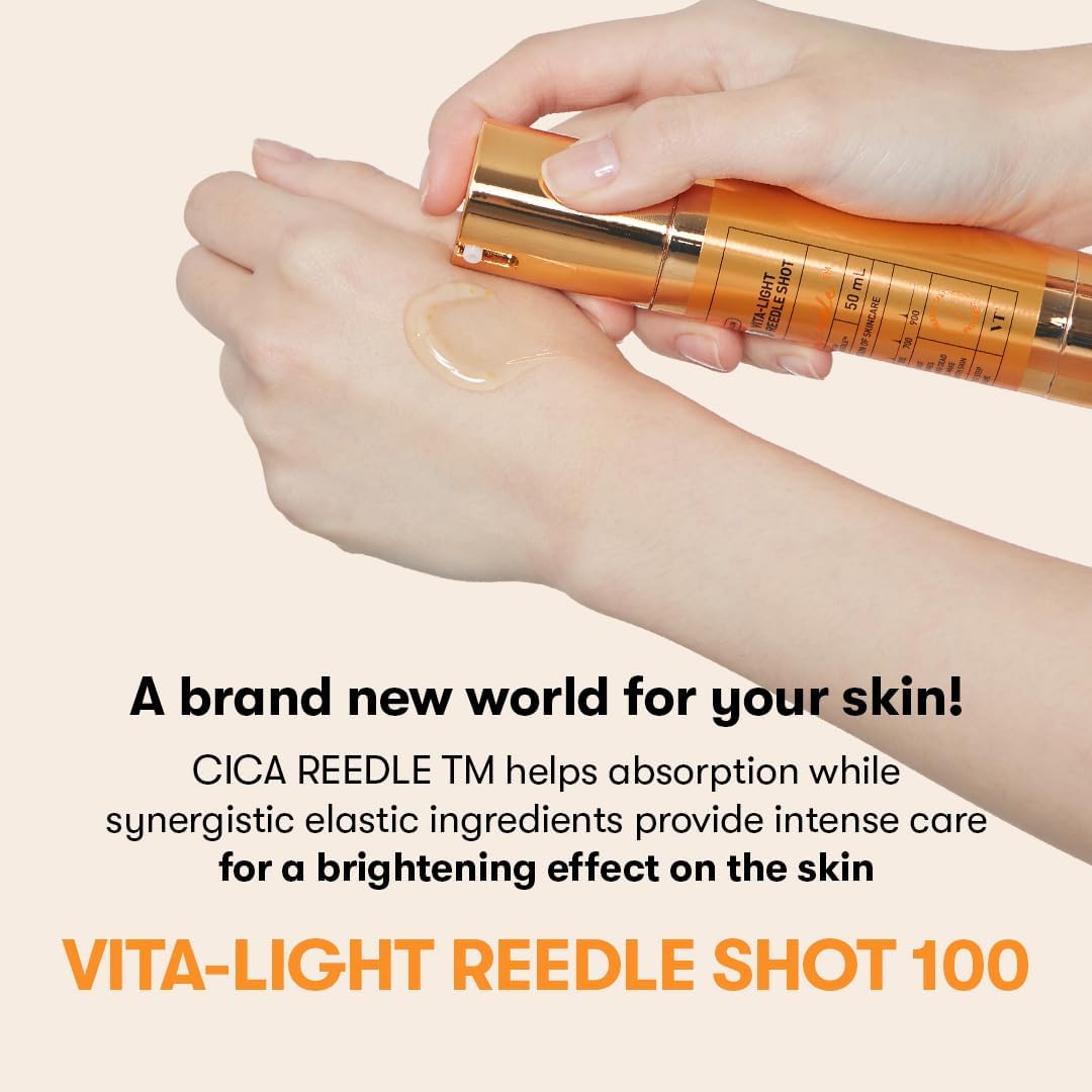 VT Cosmetics Vita-Light Reedle Shot 100, Serum with Vitamin C Capsules, Vitamin E, Hydrating Care, Korean Skincare for Sensitive Skin 1.69Fl Oz(50ml) - View 7 of 8