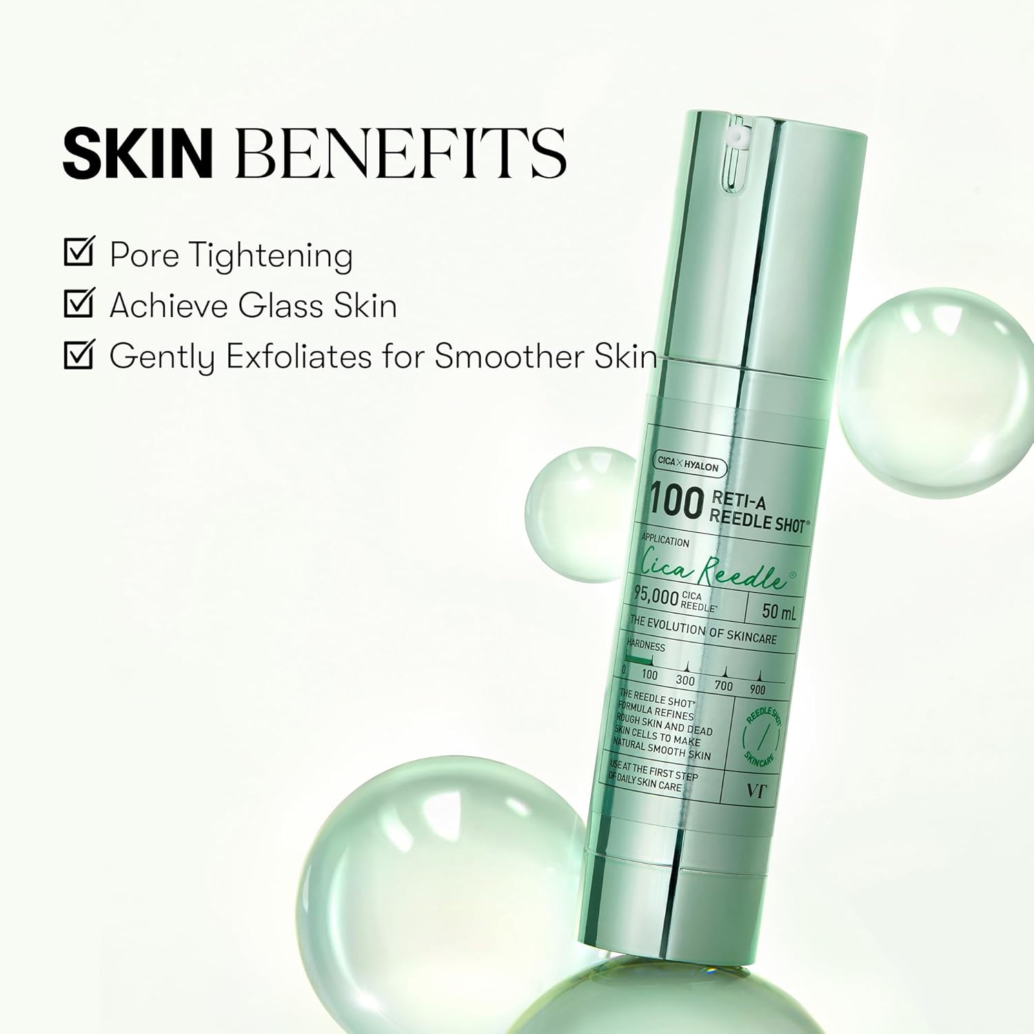 VT COSMETICS Reti-A Reedle Shot 100, Retinol(Vitamin A) Microneedling Serum, Repairing Exosome, Ideal for Retinol Beginner, Glass Skin, Korean Skin Booster 1.69Fl Oz(50ml) - View 5 of 7