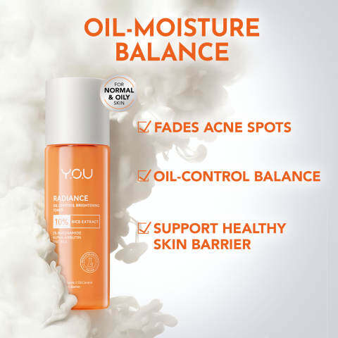 Y.O.U Radiance Oil Control Brightening Toner 80ml | Facial Toner for Oily Skin | Brightening Hydrating Formula | Helps Control Excess Oil, Refine Skin Texture and Maintain Fresh Radiant Looking Complexion Daily - View 2 of 3