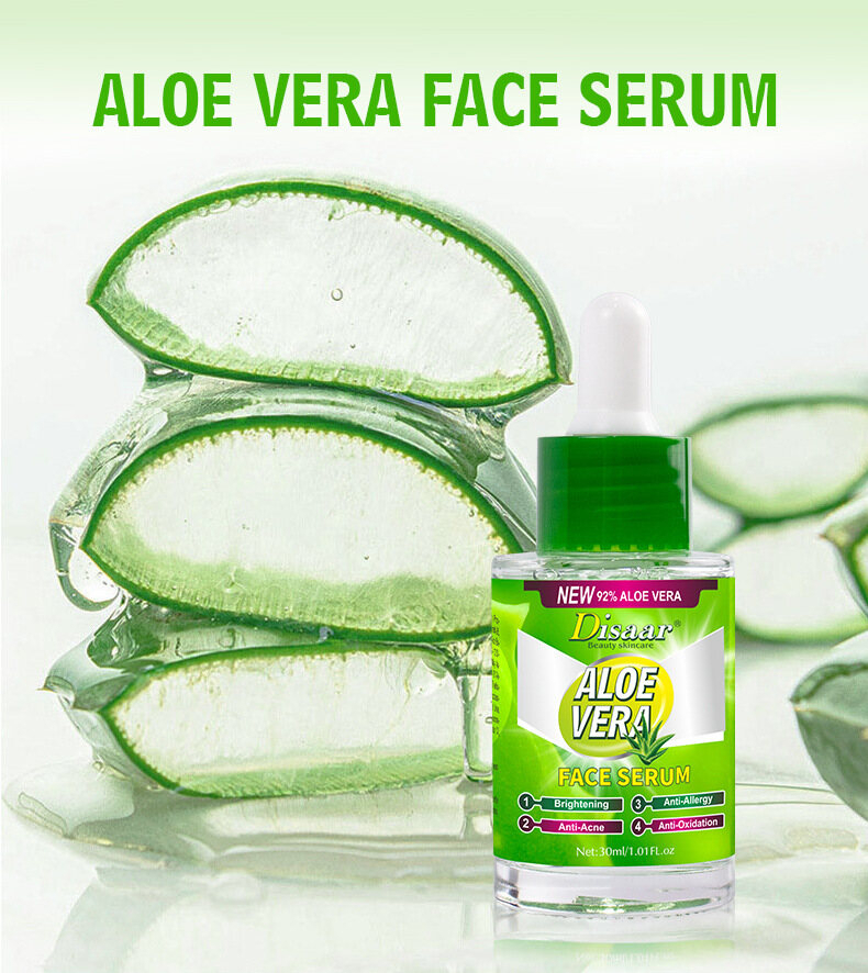 DISAAR 92% Aloe Vera Soothing & Moisturizing Face Serum 30ml | Hydrating Aloe Vera Facial Serum | Skin Calming Essence | Helps Soothe, Moisturize and Refresh Dry Sensitive and Tired Looking Skin - View 2 of 4