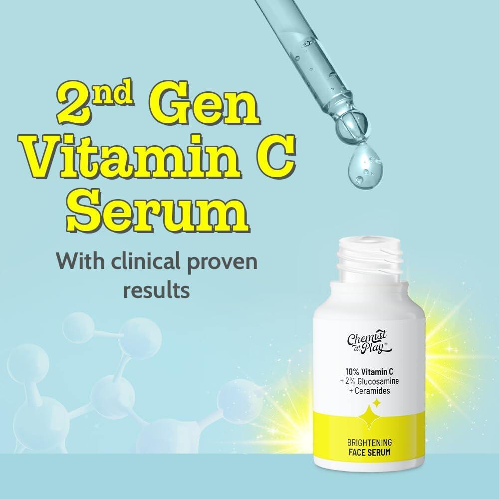 Chemist At Play 10% Vitamin C Serum 10ml | Brightening Facial Serum for Glowing Skin | Antioxidant Skin Care Essence | Helps Improve Dullness, Nourish Skin and Support Smooth Radiant Looking Complexion - View 3 of 3