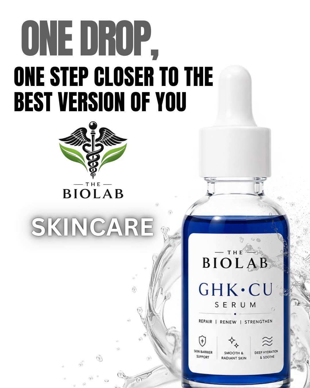 THE BIOLAB GHK-Cu Facial & Hair Serum | Copper Peptide Skin and Scalp Care Serum | Anti-Aging Hydrating Treatment | Helps Nourish Skin, Support Hair Health and Improve Smooth Looking Appearance - View 2 of 4