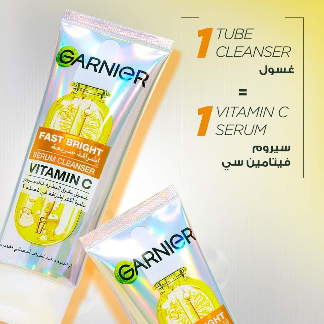 Garnier Skinactive Fast Bright Vitamin C Serum Cleanser Facewash, Gentle Face Cleanser for Skin Brightening like a Serum, Suitable for all skin types, 100ml - View 3 of 6
