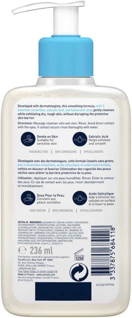 CeraVe SA Smoothing Cleanser for normal, dry and rough skin 236ml - View 4 of 5