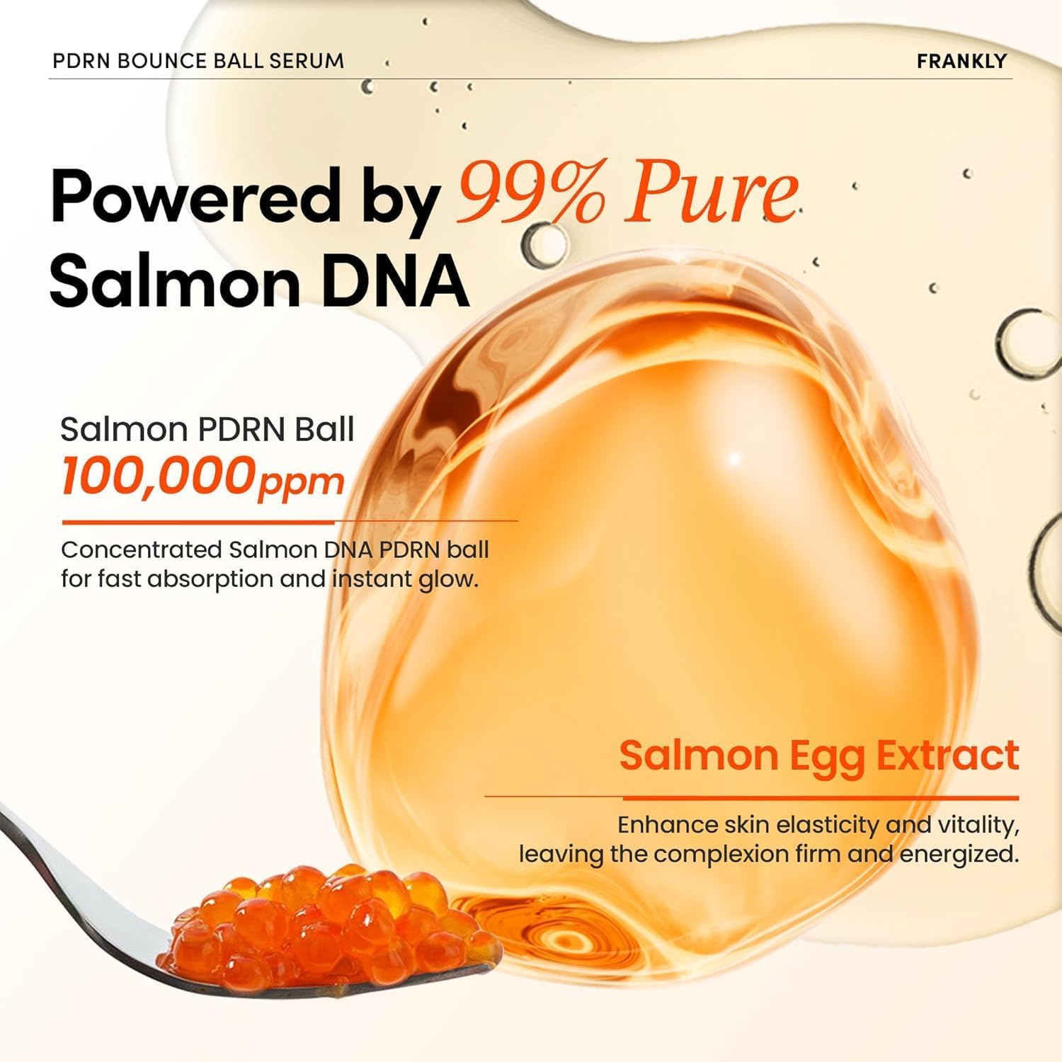 FRANKLY Salmon PDRN Bounce Ball Serum – Skin Repair PDRN Salmon DNA Serum for Post Microneedling Recovery, Redness & Damaged | Glass Skin Korean Skincare | Lightweight, Non Sticky | 1.01 fl oz - View 5 of 8