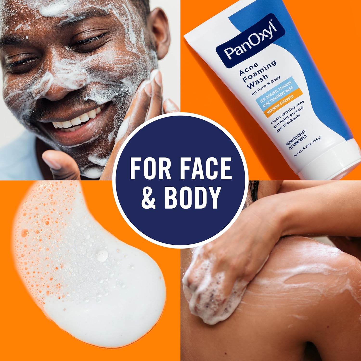 PanOxyl Acne Foaming Wash Benzoyl Peroxide 10% Maximum Strength Antimicrobial, 5.5 Oz, Package may vary - View 5 of 7