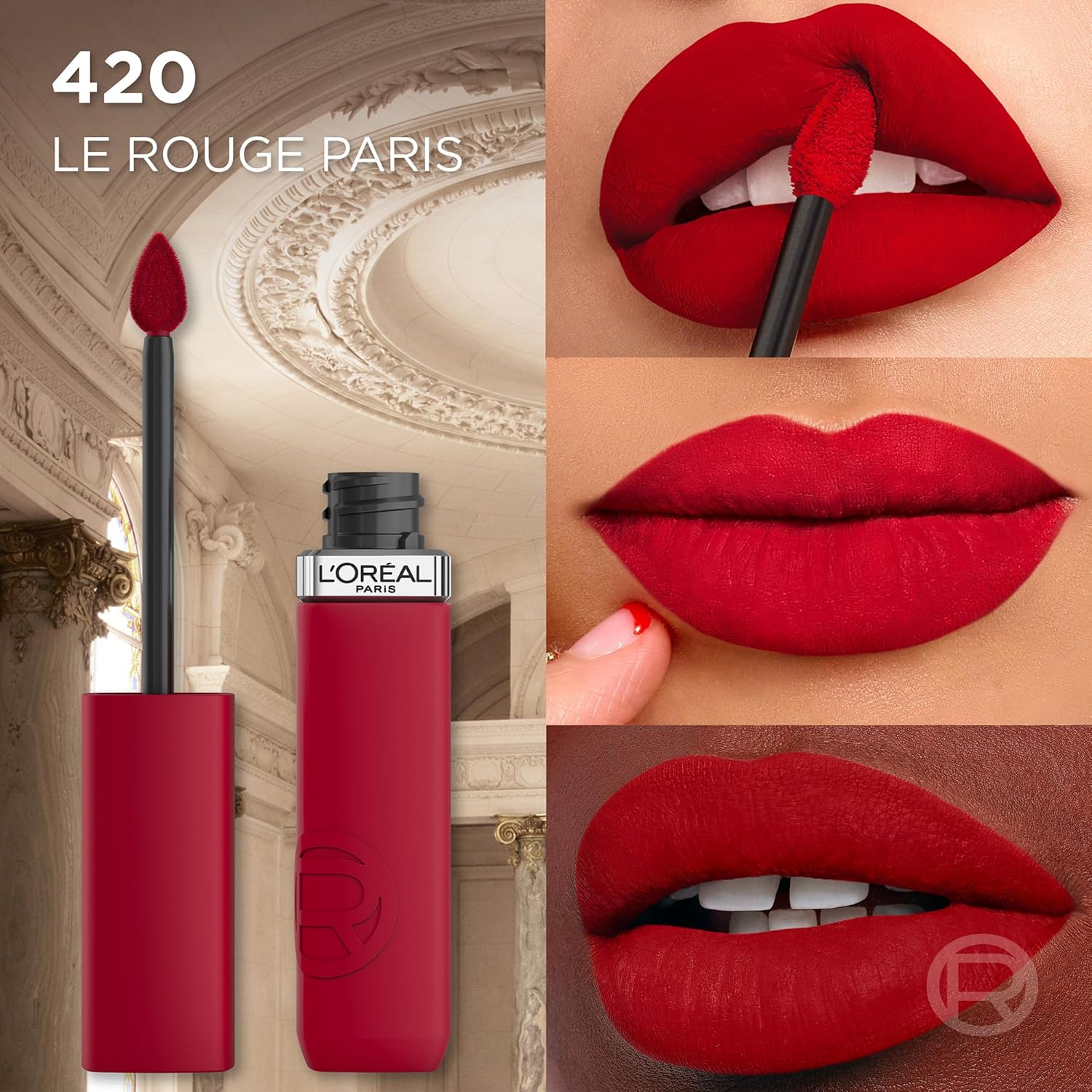 L’Oréal Paris, Infaillible Le Matte Resistance Liquid Lipstick up to 16 Hour wear, 420 Le Rouge Paris - View 4 of 7