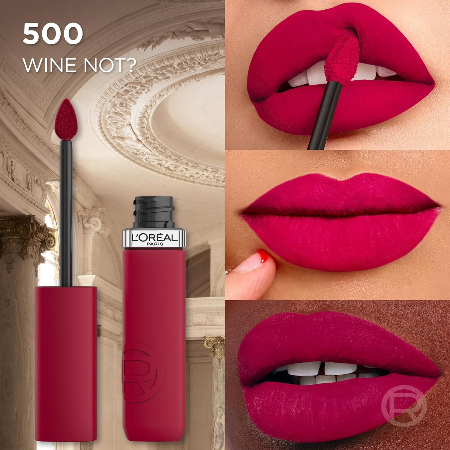 L’Oréal Paris , Infaillible Le Matte Resistance Liquid Lipstick up to 16 Hour wear, 500 WINE NOT? - View 4 of 7